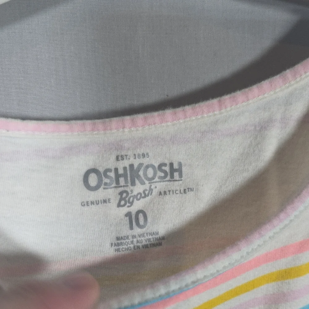 OshKosh B'gosh White Short Sleeve Tee with Peplum Girls Size 10